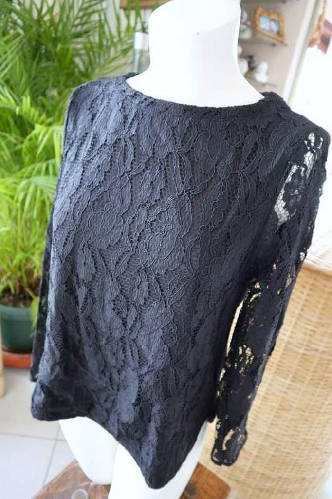 fijn creatief zwart bijzonder T-shirt, Kleding | Dames, T-shirts, Gedragen, Maat 38/40 (M), Zwart, Lange mouw, Ophalen of Verzenden
