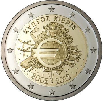 2 euro Cyprus 2012 - 10 jaar euro (UNC) beschikbaar voor biedingen