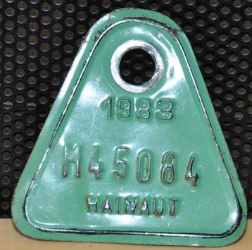 ancienne plaque velo moteur hainaut 1983, Enlèvement ou Envoi, Utilisé