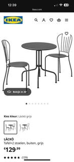 Ikea Lacko bistroset (tafel + 2 stoelen) nieuwstaat +kussens, Tuin en Terras, Ophalen, Zo goed als nieuw
