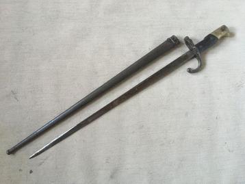 wo1 - Franse M1874 Gras bajonet met schede Châtellerault '83 beschikbaar voor biedingen