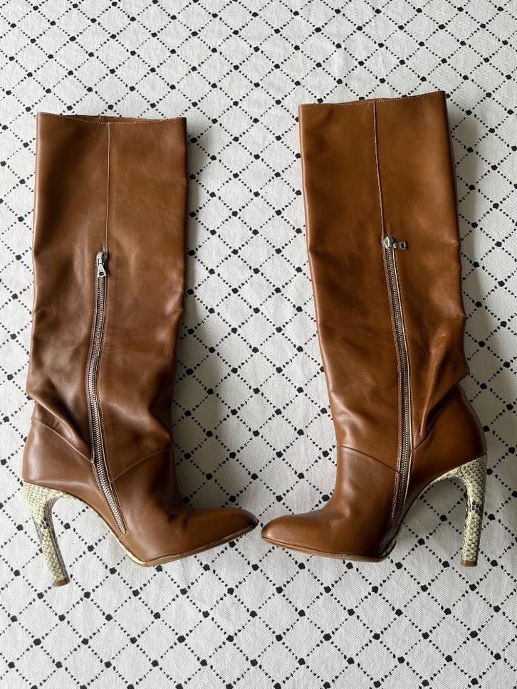 Dries van Noten boots maat 38,5 - weinig gedragen, Kleding | Dames, Schoenen, Gedragen, Hoge laarzen, Bruin, Ophalen of Verzenden