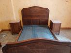 Massief eikenhouten bed van 140 cm, Huis en Inrichting, Ophalen, Art Déco, Bruin, Tweepersoons
