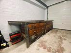 Vintage industriële werkbank – robuust erfstuk, Ophalen, Gebruikt, 170 cm of meer