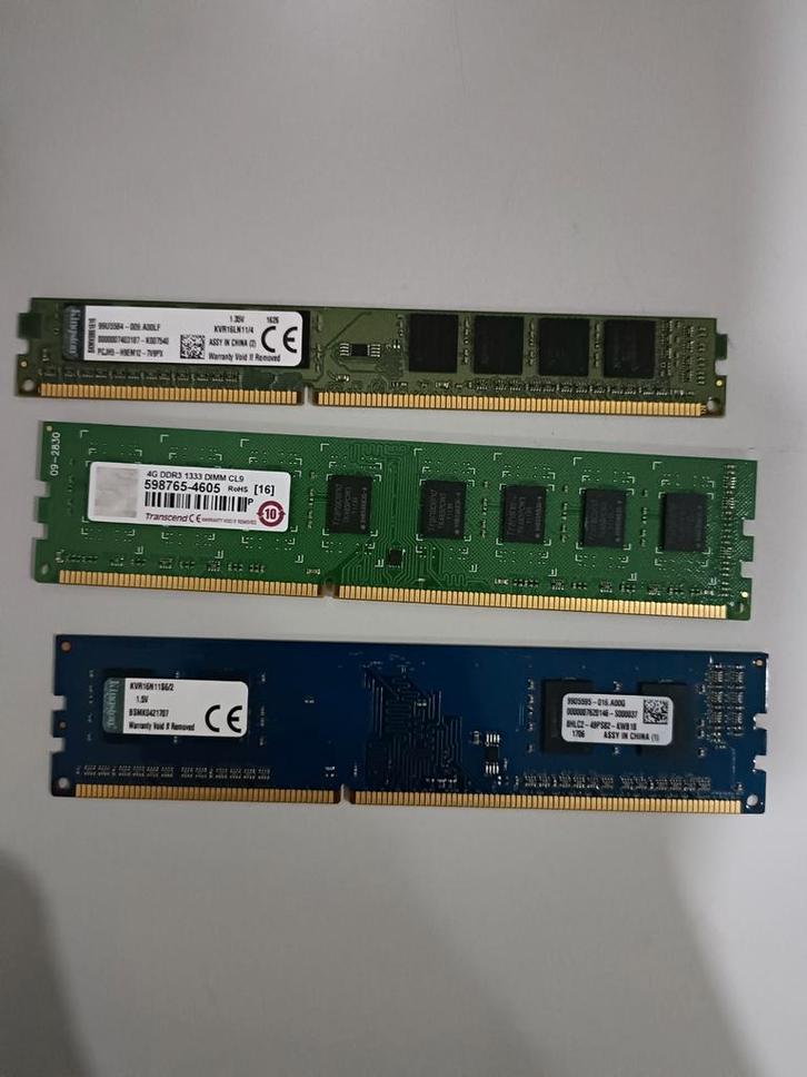 DEFECTE DDR3 Ramlatjes 10GB totaal., Computers en Software, RAM geheugen, Niet werkend, Desktop, DDR3, Ophalen of Verzenden