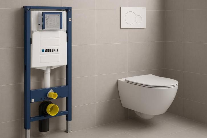 ACTIE !! Geberit up320 + Wc + drukplaat sigma01, Doe-het-zelf en Bouw, Sanitair, Nieuw, Toilet, Ophalen