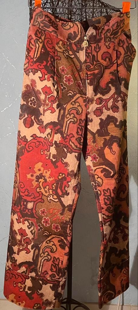 Caroline Biss 36 prachtige multicolor broek zacht fluweel, Kleding | Dames, Broeken en Pantalons, Zo goed als nieuw, Maat 36 (S)