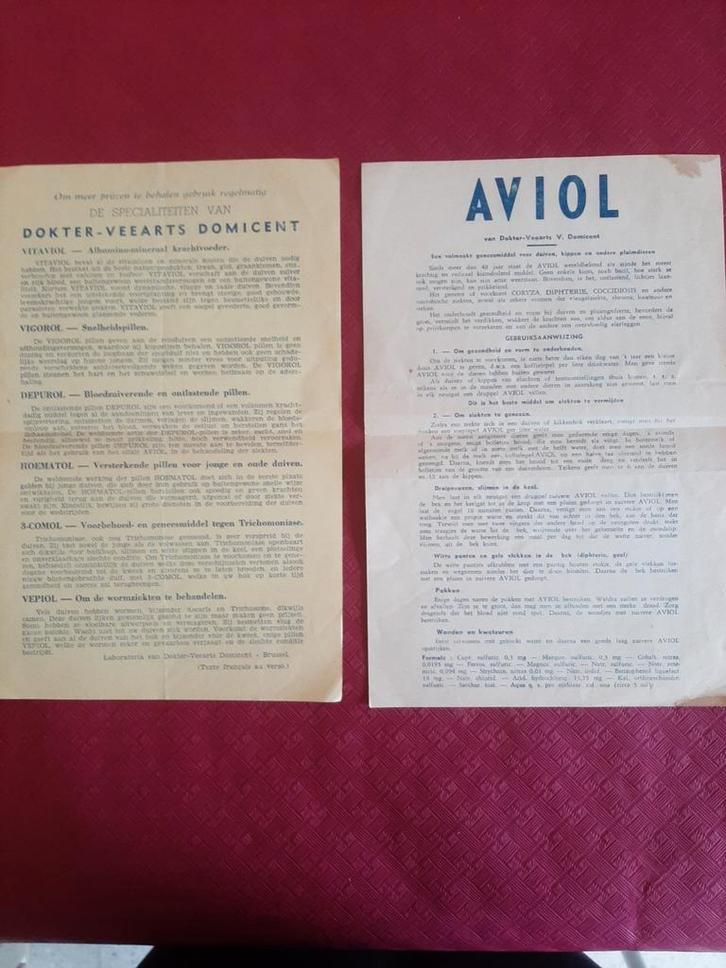 Twee oude veterinaire folders-Veearts Domicent– jaren 40/50, Verzamelen, Merken en Reclamevoorwerpen, Zo goed als nieuw, Ophalen of Verzenden