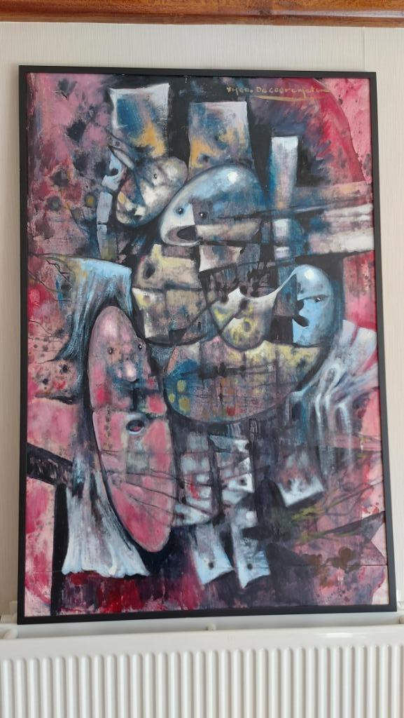 Kleurrijk schilderij van wijlen kunstschilder Theo De Coorem, Antiek en Kunst, Kunst | Schilderijen | Modern, Ophalen