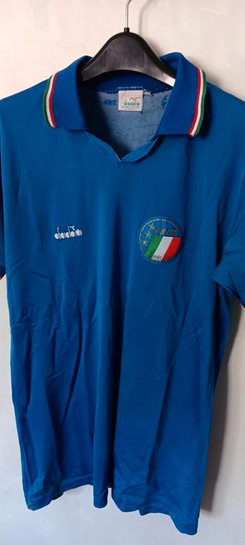 Italia Diadora blauw voetbalshirt vintage Large beschikbaar voor biedingen