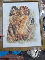 Schilderij getiteld „The Two Friends” van Calvin Waller Burn, Antiek en Kunst, Ophalen of Verzenden