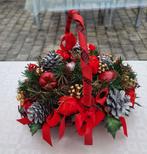 kerst : mandje decoratie met kunstdennentakken e.a., Ophalen