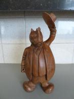 Houten beeld /sculptuur neushoorn in kostuum  28cm, Antiek en Kunst, Ophalen of Verzenden