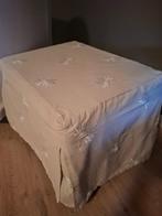 poef met stoffen overtrek, Huis en Inrichting, Zetels | Voetbanken en poefs, 50 tot 75 cm, Zo goed als nieuw, Rechthoekig, 50 tot 75 cm