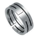 Unisex stalen ring met uitgesneden design - OP=OP!, Handtassen en Accessoires, Ringen, Ophalen of Verzenden, Nieuw, IJzer of Staal