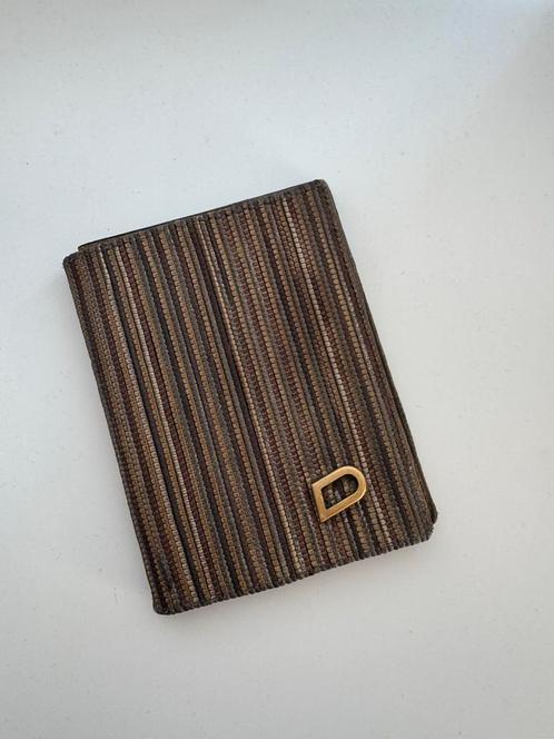 Delvaux vintage portefeuille – bruin gestreept, Handtassen en Accessoires, Portemonnees, Zo goed als nieuw, Bruin, Leder, Ophalen of Verzenden