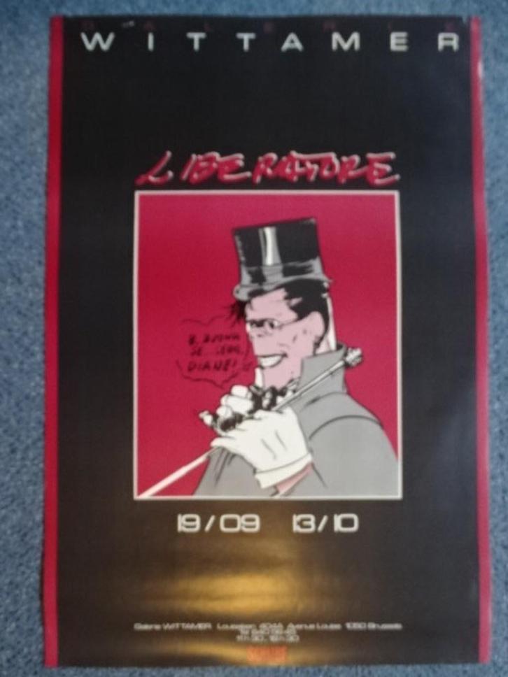 Expo „Liberatore” - poster van Wittamer Gallery - jaren 80, Verzamelen, Posters, Gebruikt, Overige onderwerpen, A1 t/m A3, Rechthoekig Staand