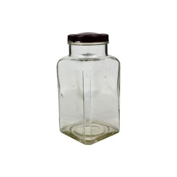 Oude Glazen Snoeppot Voorraadpot Confiserie Deksel Bakeliet, Antiek en Kunst, Ophalen of Verzenden