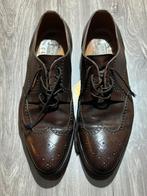 Bruine lederen herenschoenen (brogues) vintage maat 45, Verzenden, Zo goed als nieuw, Veterschoenen