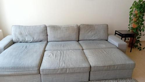 Grijze zetel, Huis en Inrichting, Zetels | Zetels, Gebruikt, Hoekbank, Driepersoons, 300 cm of meer, 150 cm of meer, Overige materialen