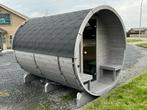 Luxe Houten Barrelsauna met Panoramavenster en Houtkachel, Sport en Fitness, Sauna, Ophalen, Nieuw, Fins of Traditioneel, Complete sauna