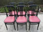 6 Stoelen ( Model Tonnet ), Maison & Meubles, Chaises, Noir, Bois, Enlèvement, Utilisé