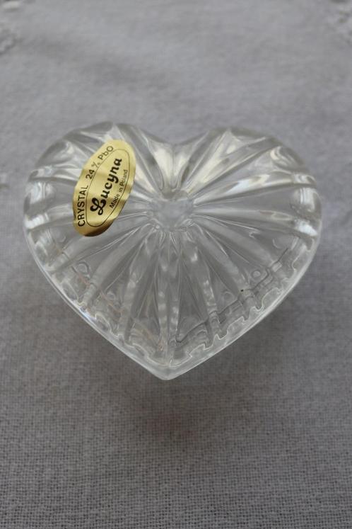 Boîte en forme de coeur en cristal, Antiquités & Art, Curiosités & Brocante, Enlèvement ou Envoi