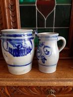Blauwe potten, steengoed kruik 12€ voor 2, Antiek en Kunst, Ophalen of Verzenden