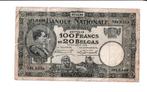 Bankbiljet 100 frank België - 20 Belgas - 1928, Postzegels en Munten, Bankbiljetten | België, Los biljet, Ophalen of Verzenden