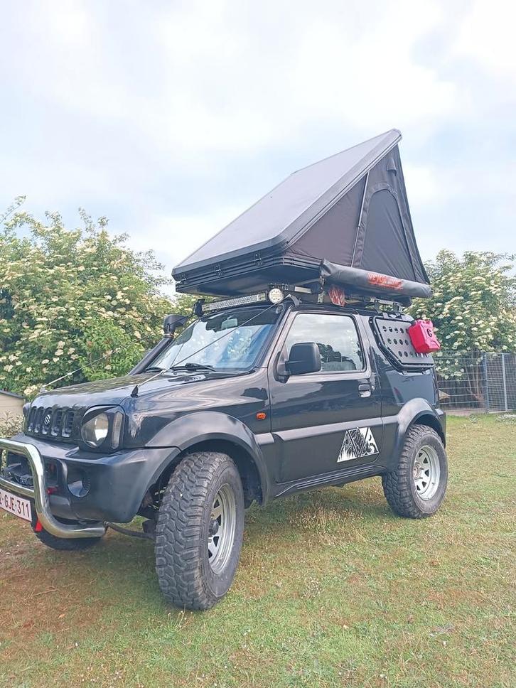 Treuil Suzuki Jimmy 1.3 108.500 km + tente de toit + auvent, Autos, Suzuki, Particulier, Jimny, Essence, Euro 2, 3 portes, Boîte manuelle