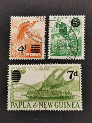 Papoea Nieuw-Guinea 1957 - met opdruk, vogel, kangoeroe,boot, Ophalen of Verzenden, Gestempeld