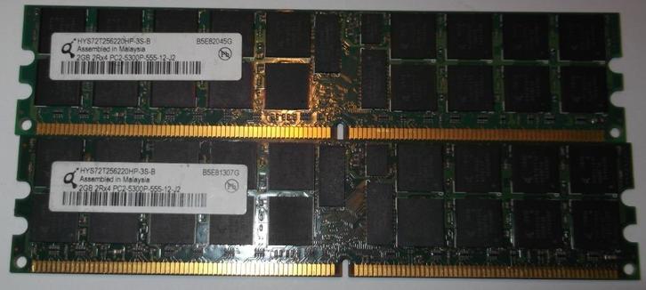 DDR2 2 Gb 667 Mhz ECC, Computers en Software, RAM geheugen, Server, 4 GB, DDR2, Ophalen of Verzenden