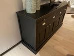 Zwart eiken 4-deur authentiek dressoir op maat gemaakt, Huis en Inrichting, Ophalen, Met deur(en), 150 tot 200 cm, Eikenhout