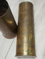 Trench art obus 2 stuks, Verzamelen, Ophalen of Verzenden, Landmacht, Hulzen of Bodemvondsten