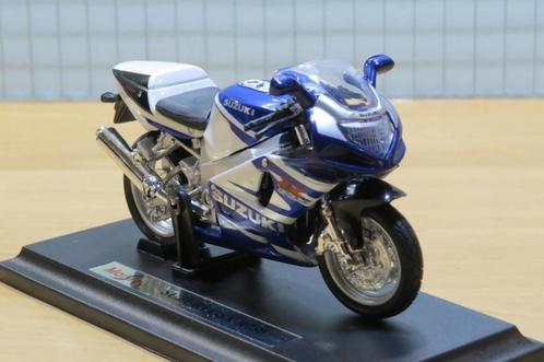 Suzuki GSX-R750 1:18 blauw/wit, Hobby & Loisirs créatifs, Voitures miniatures | 1:18, Neuf, Moteur, Maisto, Enlèvement ou Envoi