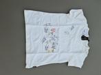 wit t-shirt met gestreepte meisjes, Filou & Friends, 128, Enfants & Bébés, Vêtements enfant | Taille 128, Comme neuf, Enlèvement ou Envoi