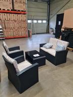 Loungeset poly rotan €199 MAGAZIJN VERKOOP, Nieuw, Bank, Ophalen of Verzenden, 4 zitplaatsen