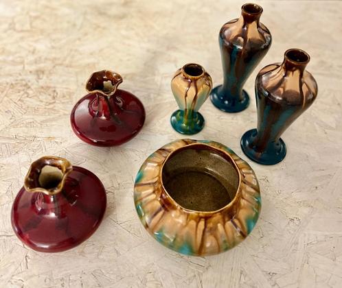 lot Belgische polychrome art deco ceramiek uit Thulin, Antiek en Kunst, Antiek | Keramiek en Aardewerk, Ophalen of Verzenden
