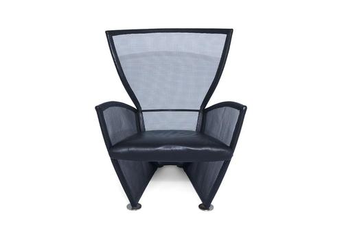 Arflex vintage fauteuil Privé, Huis en Inrichting, Stoelen, Zo goed als nieuw, Eén, Leer, Metaal, Zwart, Ophalen