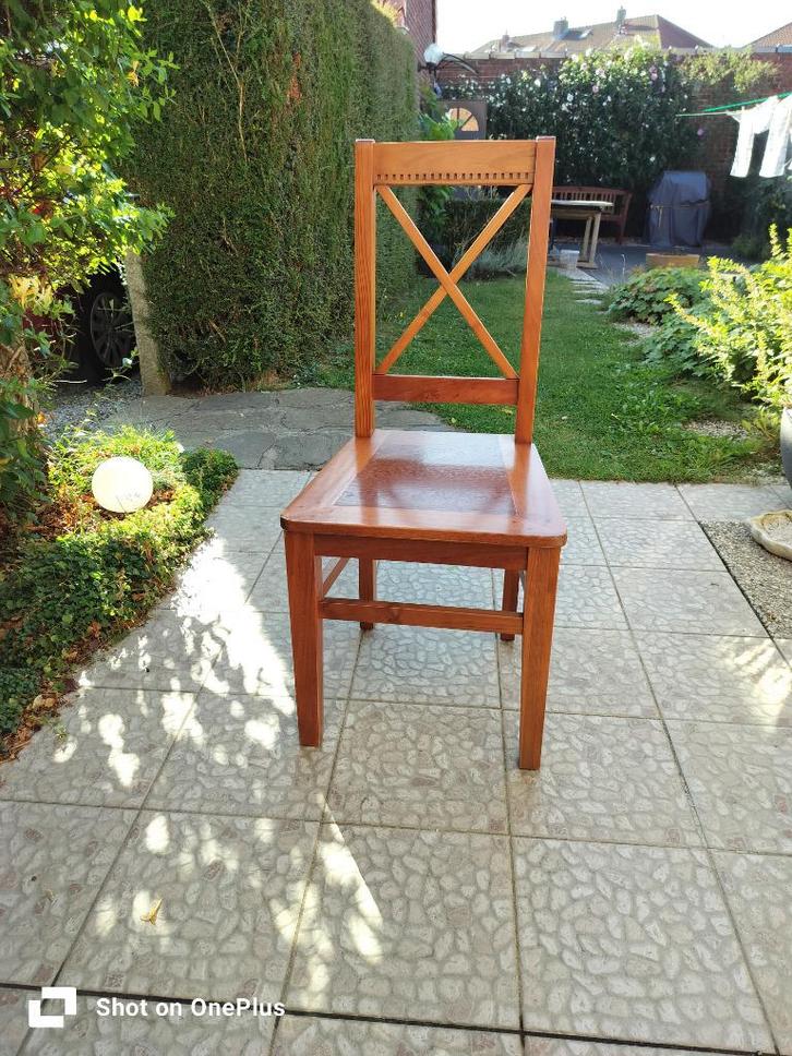 6 eetkamerstoelen, Huis en Inrichting, Stoelen, Gebruikt, Vijf, Zes of meer stoelen, Hout, Bruin, Ophalen