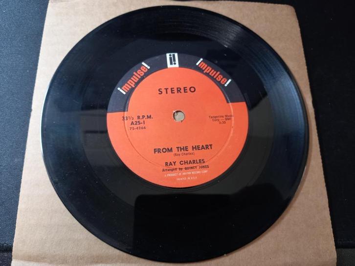 Ray Charles 	From The Heart / I've Got News For You '7, 33T., Cd's en Dvd's, Vinyl Singles, Gebruikt, Single, Jazz en Blues, 7 inch