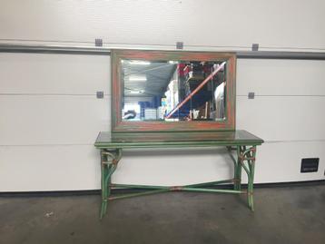 (51) Mooie muurtafel met bijhorende spiegel beschikbaar voor biedingen