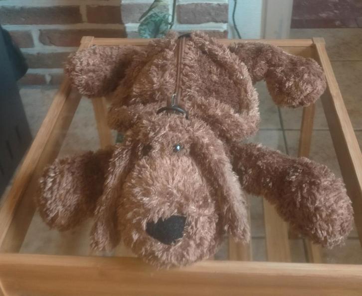Tasje pluchen hond, Kinderen en Baby's, Speelgoed | Knuffels en Pluche, Zo goed als nieuw, Hond, Ophalen of Verzenden