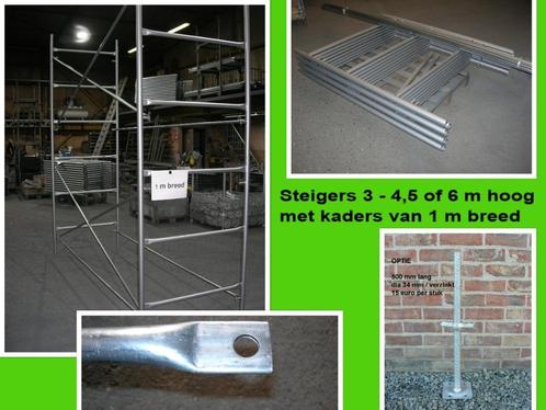 Steigers 3 - 4,5 of 6 m hoog - kaders 1 m breed - stellingen, Doe-het-zelf en Bouw, Overige Doe-Het-Zelf en Bouw, Nieuw, Ophalen