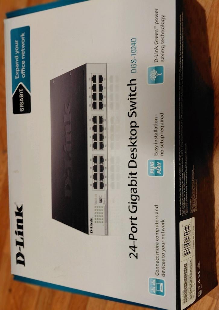 D-Link DGS-1024D, een 24- Port Gigabit Desktop Switch, Computers en Software, Interne voedingen, Zo goed als nieuw, Ophalen