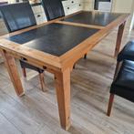 Tafel met of zonder stoelen, Huis en Inrichting, Tafels | Eettafels, Ophalen, Gebruikt, Vijf personen of meer, Rechthoekig