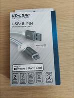 Nieuwe oplaadkabel voor iPhone USB-8-pins, Telecommunicatie, Mobiele telefoons | Telefoon-opladers, Ophalen of Verzenden, Nieuw