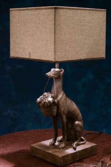 whippet windhond greyhound galgo lamp disponible aux enchères