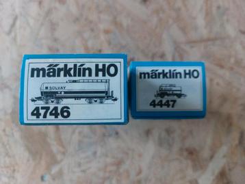 Marklin HO 4447 + 4747 Set ketelwagens Solvay beschikbaar voor biedingen