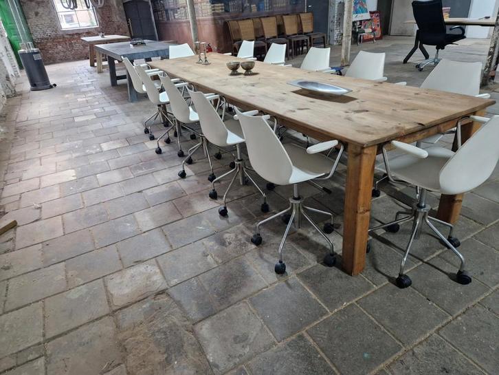 360 cm lange tafel +12 design stoelen, Huis en Inrichting, Tafels | Eettafels, Gebruikt, Ophalen